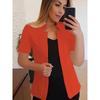 Women S Solid Color Short Sleeve Blazer Casual Office Jacket