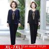 Women's Autumn Gold Velvet Suit: Fashionable, Loose-Fit Two-Piece for Middle-Aged & Elderly, Plus-Size Available.