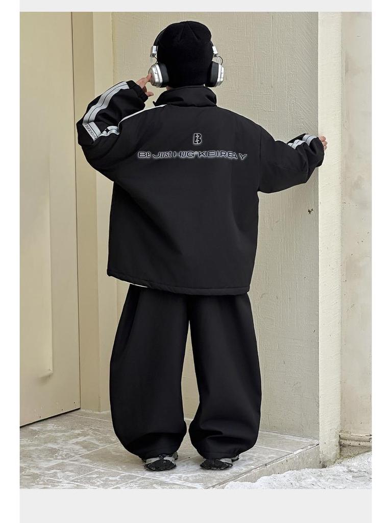 2025 Autumn/Winter Boys' Trendy Fleece Two-Piece Sports Set