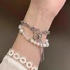 Peach Heart Pearl Bracelet Compatible with For Samsung Galaxy Fit 3 / Galaxy Fit 3 SM-R390 Strap Fashionable Handmade Strap