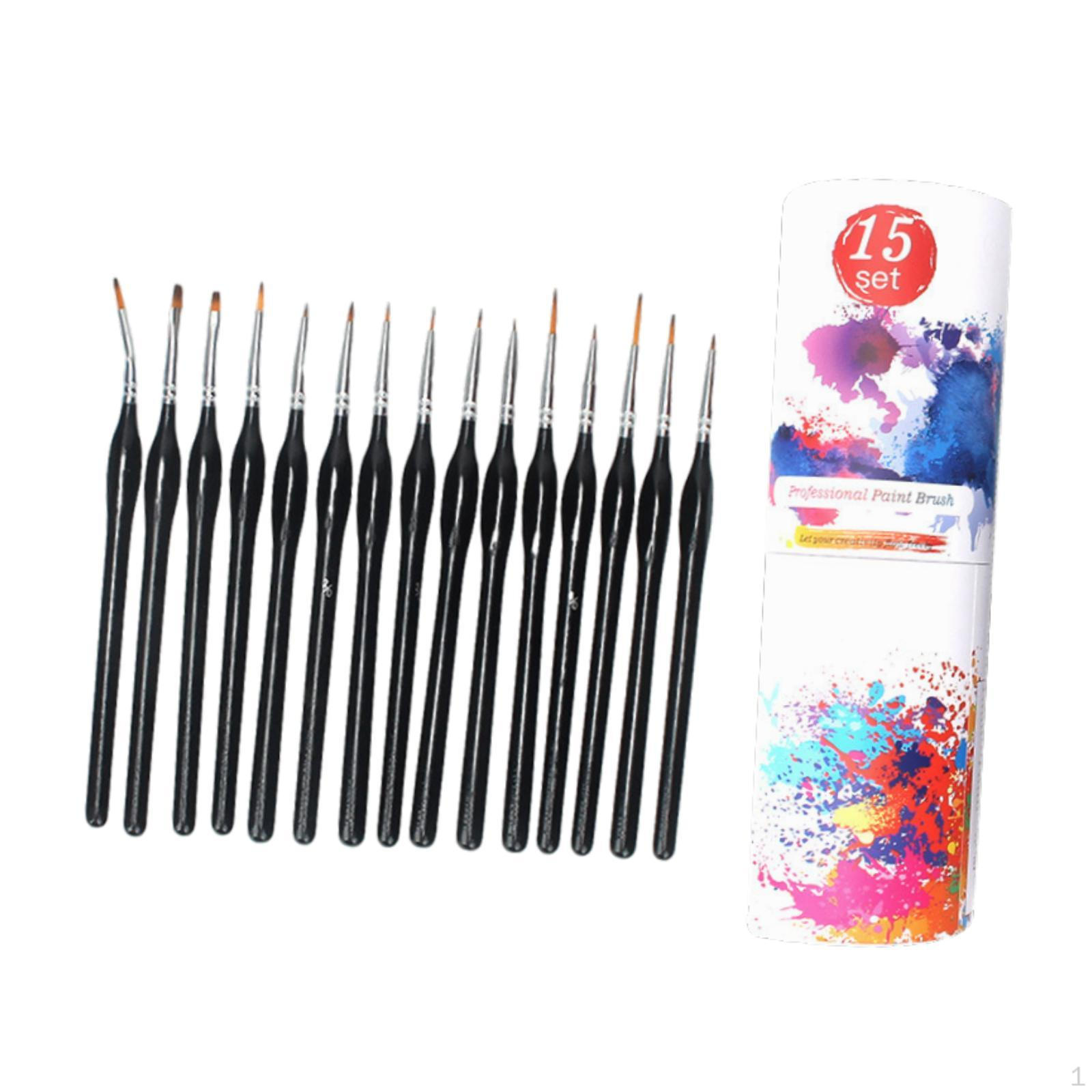 

Набор из 15 кистей для дизайна ногтей с ручками-точками для креативного дизайна Black