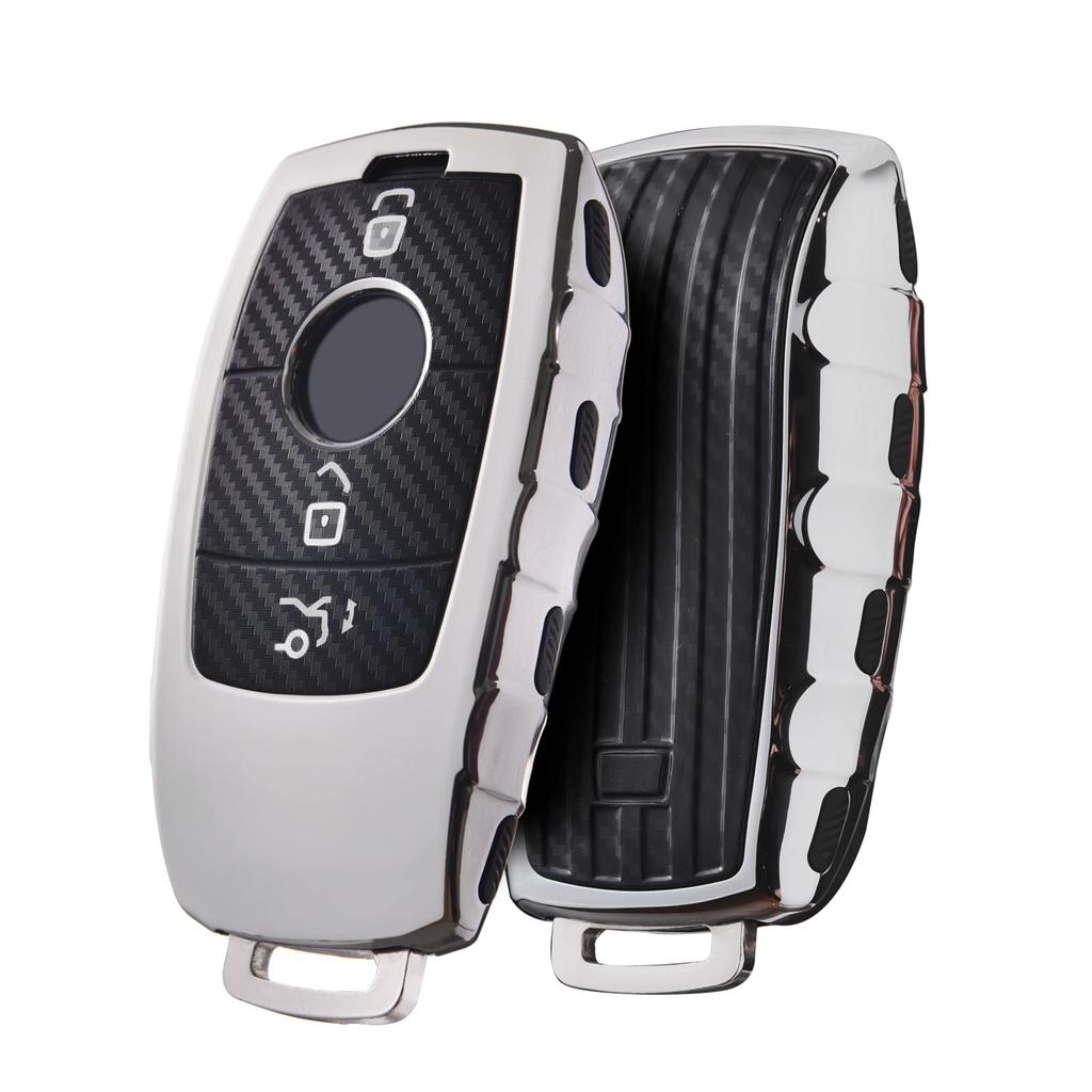 [OATSBASF] Benz Key Case, Benz Key Cover, Carbon Fiber, 360° Full Protection, Scratch Prevention,