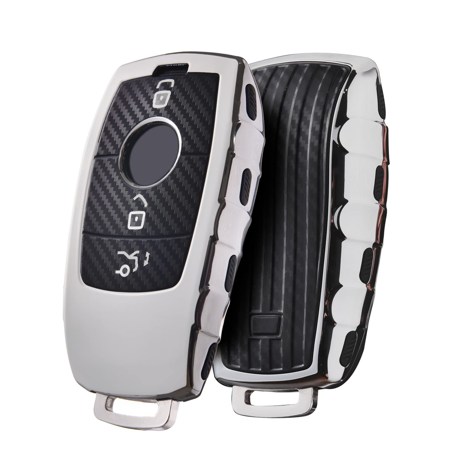 

[OATSBASF] Benz Key Case, Benz Key Cover, Carbon Fiber, 360° Full Protection, Scratch Prevention, Mercedes Key Case Benz