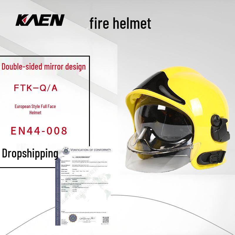 European Firefighting Helmet with Double Visor - Flame Retardant, Full Face, Emergency Rescue Protection. European Double Visor