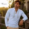 Cămașă Versatilă Fashion Streetwear Bărbați cu Șireturi la Gât, Pulover cu Mânecă Lungă și Decolteu în V, Cămașă Retro, Strat de Bază Casual pentru Purtare Zilnică, Medieval Viking