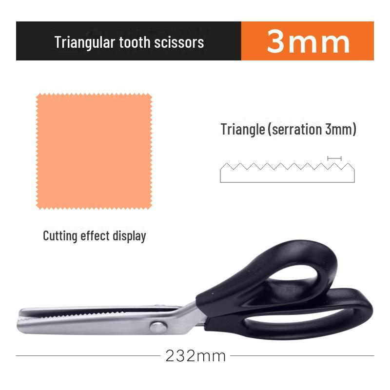 Gezackte Stoffspitze Schere aus Edelstahl mit Wellenschliff für Schneiderei