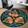 1pc Floral Mandala Chair Carpet for Office, Round Non Slip Durable Large Size Office Carpet, Suitable for Office