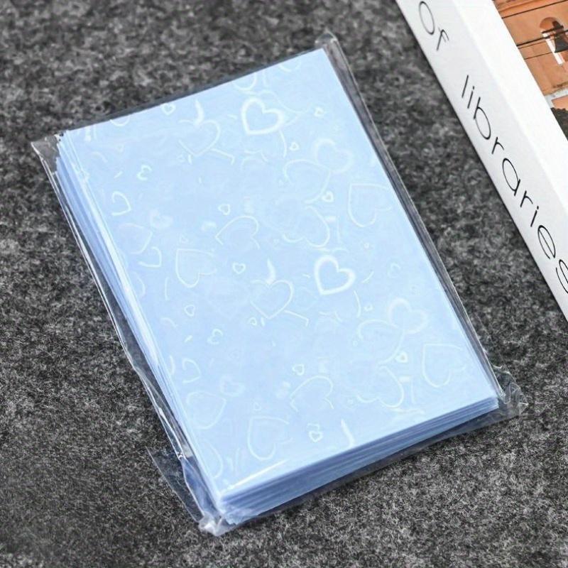 50 szt. Rękawów ochronnych na karty z laserowo migoczącym sercem miłości, ochraniacze na karty fotograficzne, etui, holograficzne folie ochronne