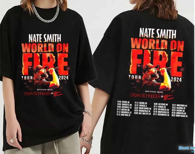 Nate Smith World on Fire 2026 Tour shirt XXXXL