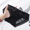 Guifei Man Black Sexy Lace Low-Rise See-Through Women's Triangle Panties