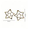 Trendy Double Star Gold Earrings: European & American Stainless Steel Dangles