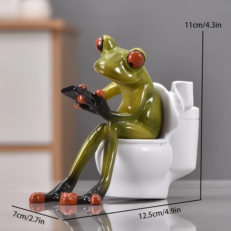 1 Stück Weihnachten Halloween Täglich Fantasy Frosch Toiletten Stifthalter Zahnstocher Wattestäbchen Harz Schreibtisch-Organizer mit Smartphone- und Wattestäbchenhalter