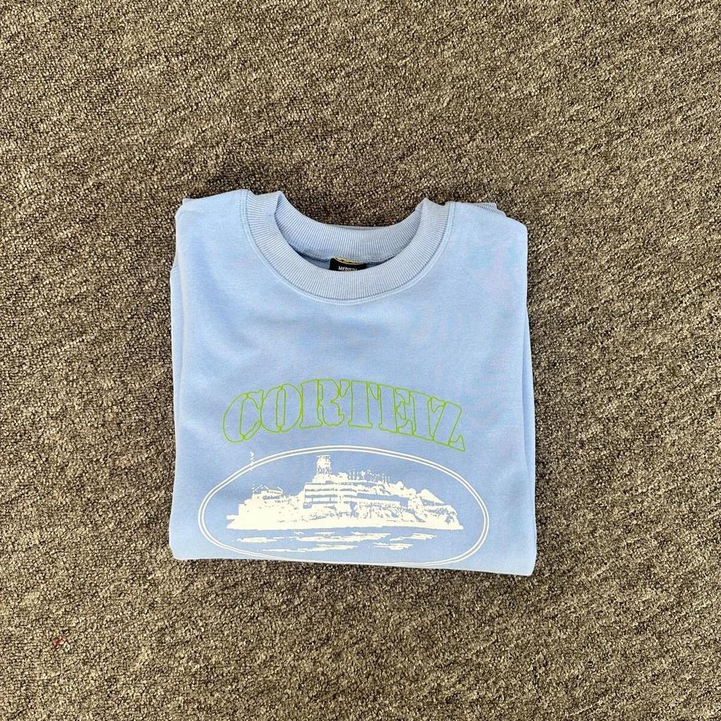 Corteiz Alcatraz Unisex Trendiger Lockerer Kapuzenpullover mit Rundhalsausschnitt und Samt