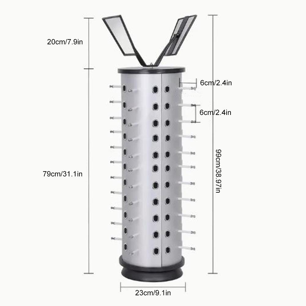 360° Rotating Eyeglasses Display Stand 44 Pairs of Eyeglasses Display Rack with 2Mirrors for Displaying/Storing Glasses