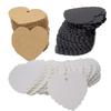 100pcs Heart-shaped Card Paper Blank Tags Handwritten Gift Tags Kraft Paper Labels for Wedding Christmas Day Thanksgiving TMZ