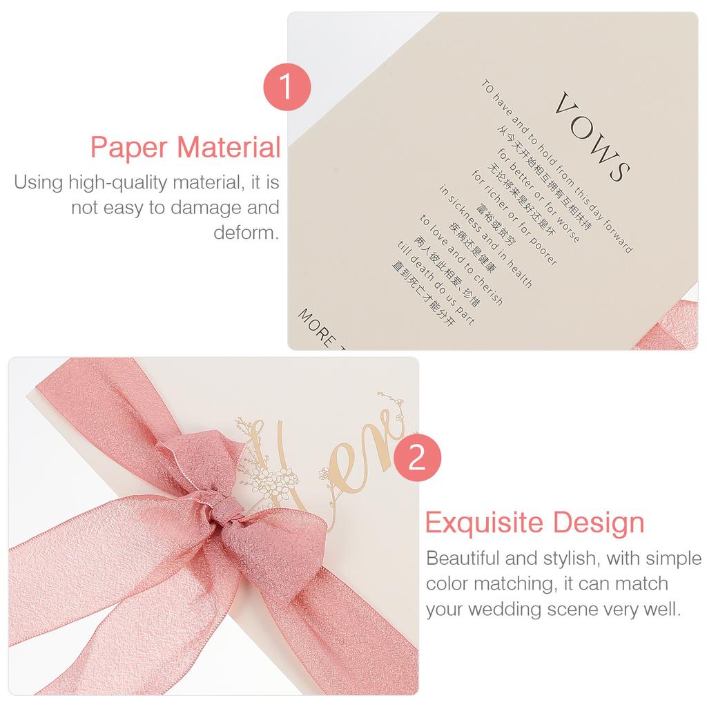 2pcs Delicate Wedding Vow Cards Wedding Vow Books Wedding Vow Brochures