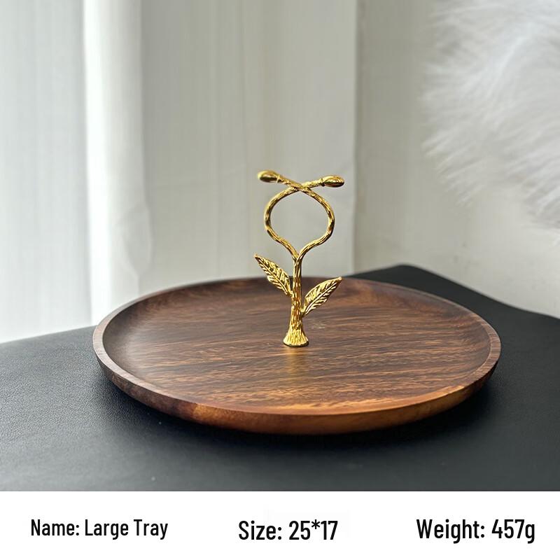 Walnut Wood Fruit Dessert Plate Large Single Layer