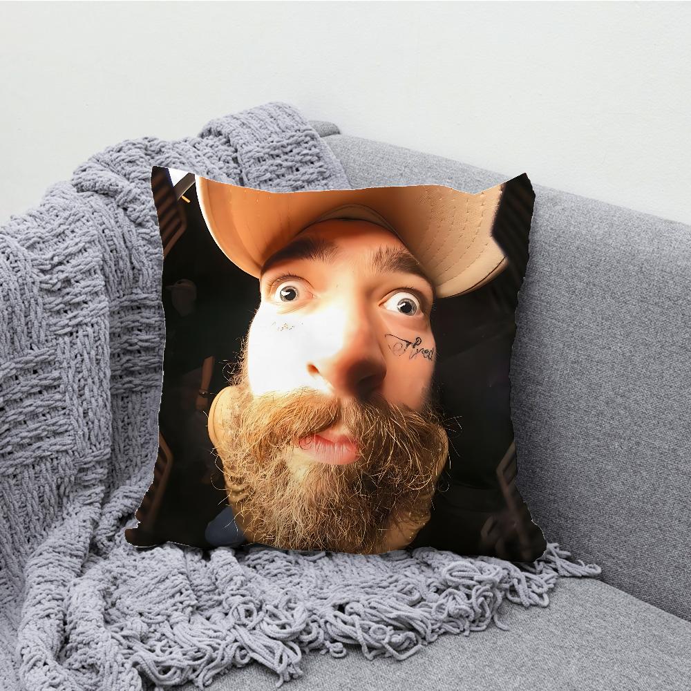 Singer P-Post Malone Rapper Pillow Case Soft Cushion Cases for Farmhouse Sofa Decor Home Decorations and Protector Pillow Case