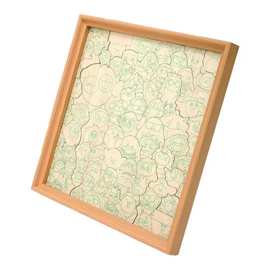 Cartoon Egg Wooden Coloring Puzzle Kit with Photo Frame Marker Pens DIY Hand-Painted Irregular Jigsaw