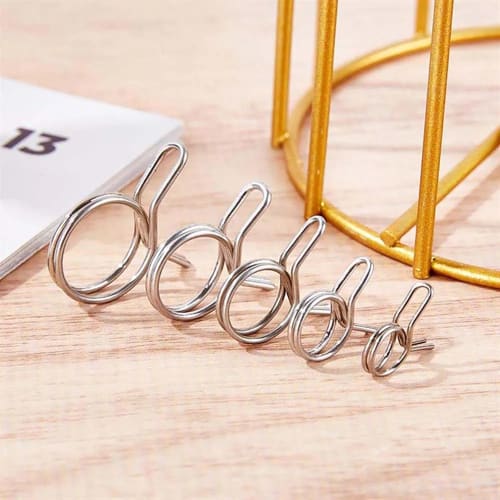 [150-Pack] Dual-Ply Fuel Hose Clamp Set - Fits 5 to 14, Spring Design, Easy Installation, Versatile - Includes Clear Storage Box, Stainless Steel Ho