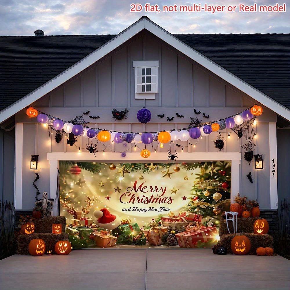 Oversized garage door banner suitable for 2D flat printing for Christmas parties for indoor and outdoor use