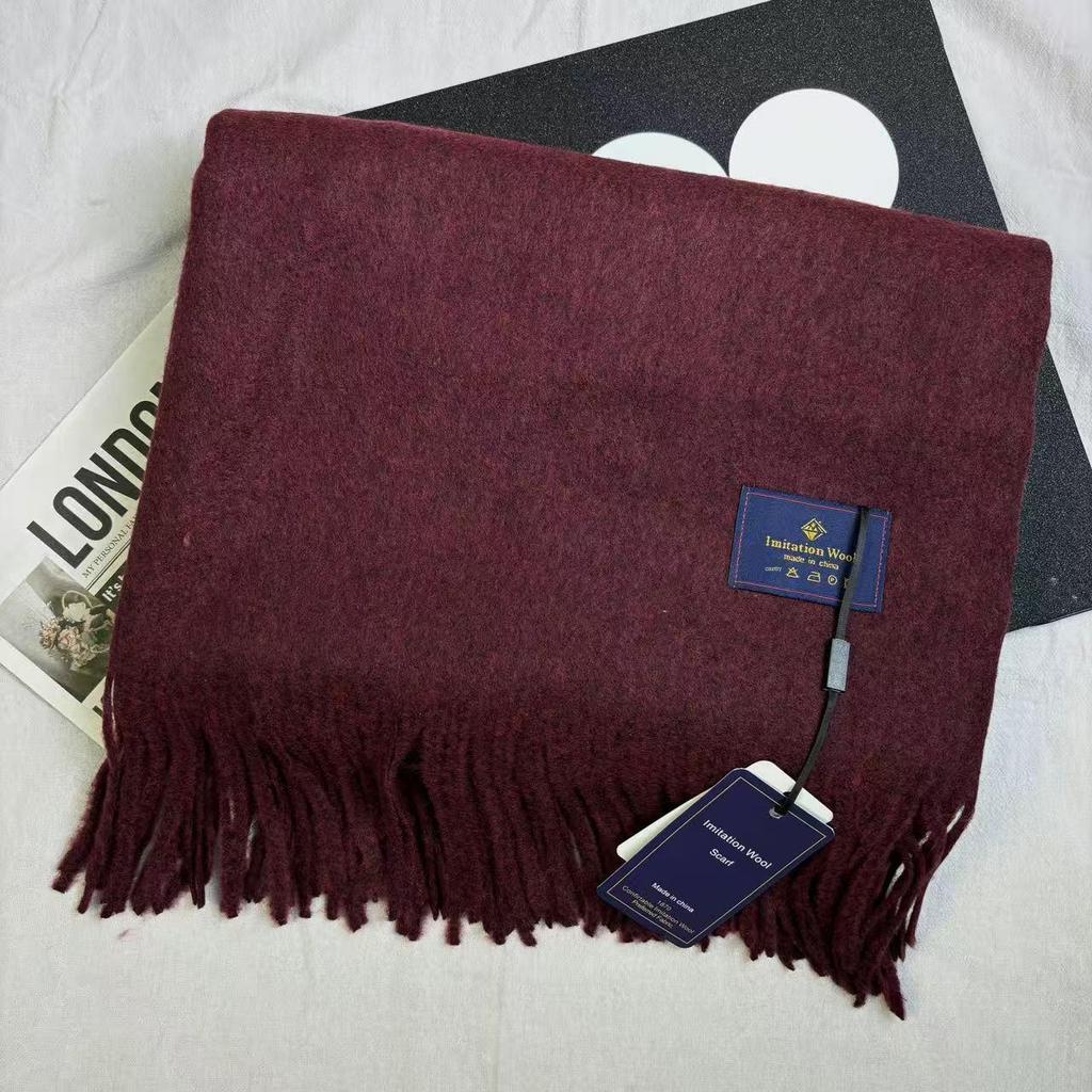 Šarlatově červený zimní dámský šátek a šála z imitace kašmíru - Oboustranný vysoce kvalitní nákrčník Dárek