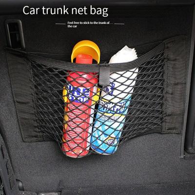 Auto Zurück Hinten Mesh Stamm Sitz Elastische String Net Magie Aufkleber Universal Lagerung Tasche Tasche Käfig Auto Organizer Sitz Zurück tasche