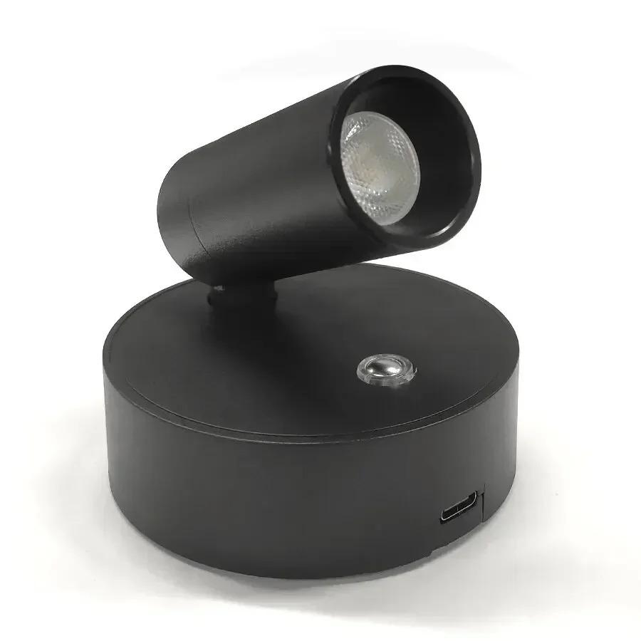 LED light magnetic USB Rechargeable Wall Light Spotlight Wireless No Punch Reading Light With Touch Switch Dimmable Bedside Lamp