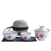 Japanese-Style Ru Kiln Travel Tea Set, Natural Opening Can Raise One Pot And Two Cups, Portable Ceramic Express Cup
