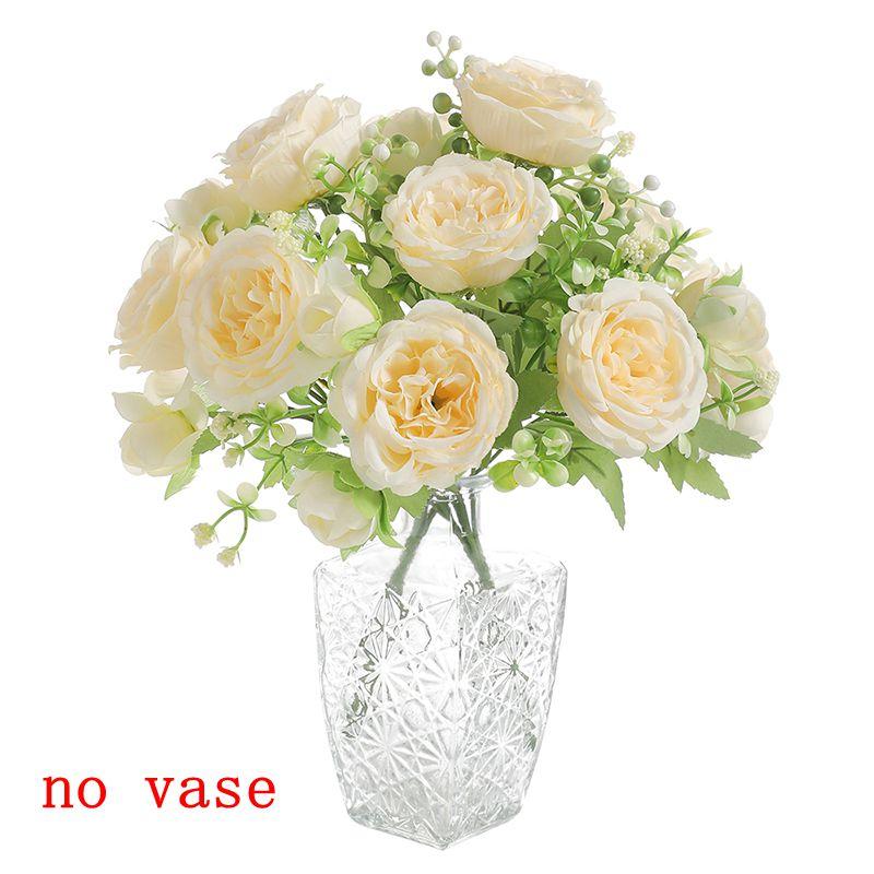 

Peony Artificial Flowers Bouquet 5 Big Head 2 Small Bud Fake Flower for Home Decor Garden Wedding Decoration Flower Arrangement 20X29CM шампанского