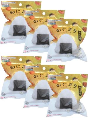 Set of 6 Foaming Net Nor Corporation Bath Realistic Food Rice Balls with Selected Mascot Toy Bath Bath Food Replica Foaming Net for Convenient Bath +