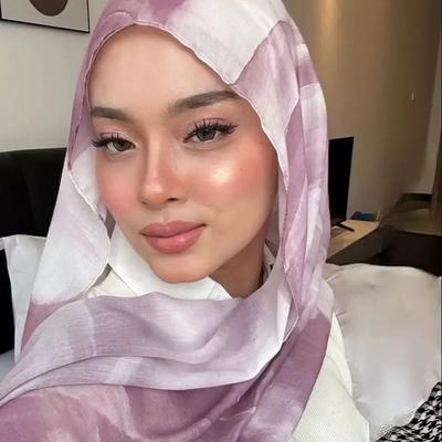New Watercolor Printed Voile Hijab Scarf For Woman Muslim Hijabs Shawl Fashion Long Wraps Female Headband Ethnic Islam Ramadan