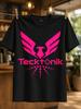 Tecktonik Dance Hot Pink Winged Logo With Dotted Burst And Sharp Glow Retro Electro Dance Style Unisex All Tshirt