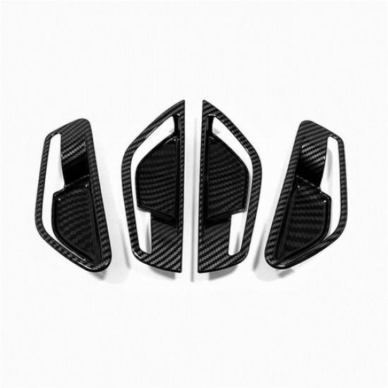 Carbon Fiber 4X Inner Door Handle Bowl Cover Trim For Hyundai Elantra 2021 2022