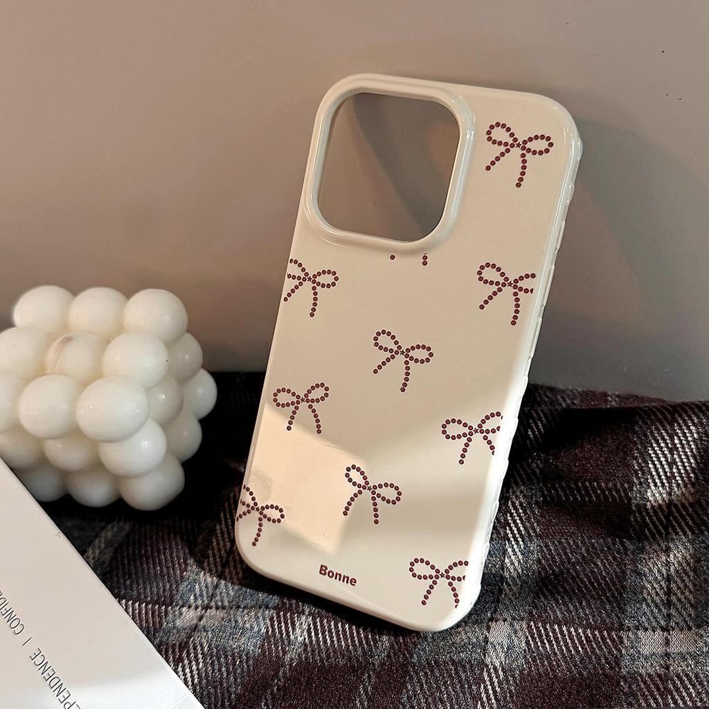 Custodia per telefono con fiocco a pois adatta per telefoni Apple