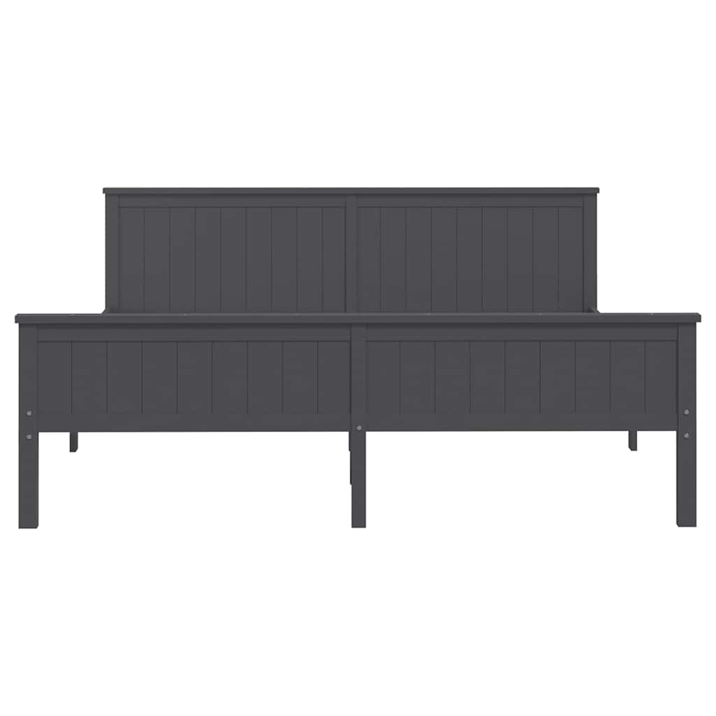 Solid Wood Bed Gray Pine 200 x 200 cm
