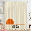 2pcs 2D Flat Printing Party Window Curtains Here Comes The Sun Polyester Without Electricity Festive Wall Decor Perfect for