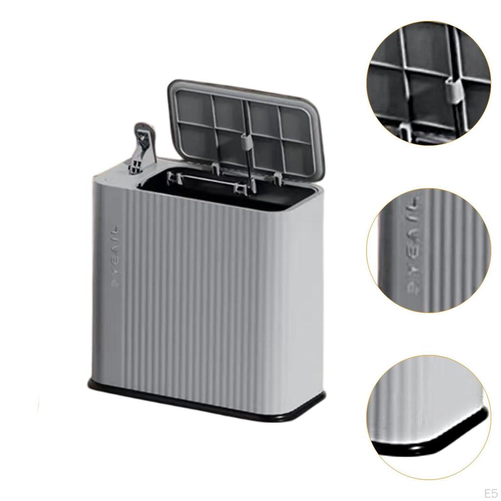 Slim Garbage Can Bathroom Bin with Lid Trash for Living Room