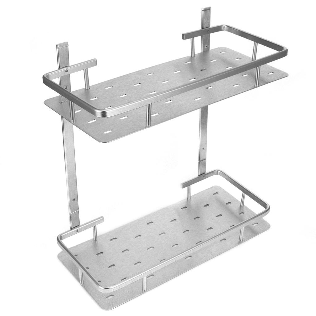 Space Aluminum Bathroom Shelf RustProof Shower Rack Kitchen Storage Basket for Home