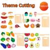 Wooden Kitchen Toys Simulation Pretend Cutting Fruit Vegetable Ice Cream Food Toy Montessori Educational Toys For Kids