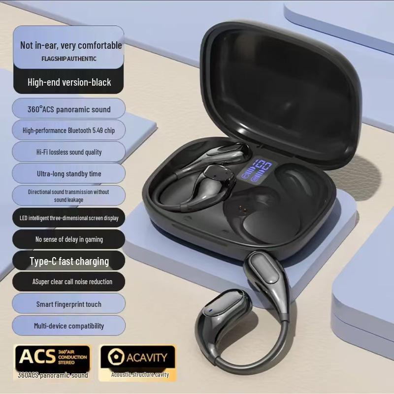 

Berlin TH40 Ear-Hook Noise-Cancelling Wireless Bluetooth Earbuds with High-Quality Sound & Long Battery Life Memory Soft Silicone, Long Battery Life, HD Calls