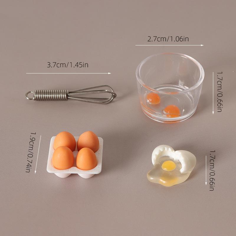 Pretend Play Toy Set, Miniature 1:12 Dollhouse Kitchen Egg Frying Pan Scene Props