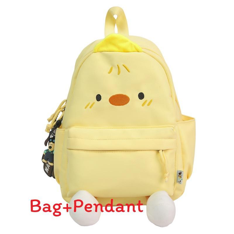 Kawaii Duck Backpack With Soft Nylon Material And Zipper Closure For Travel