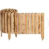 Wooden Garden Border - CREATIVE HOME - Flexible Rollborder with Integrated Stakes - Opalized - Natural Pine - 200 X 30 Cm