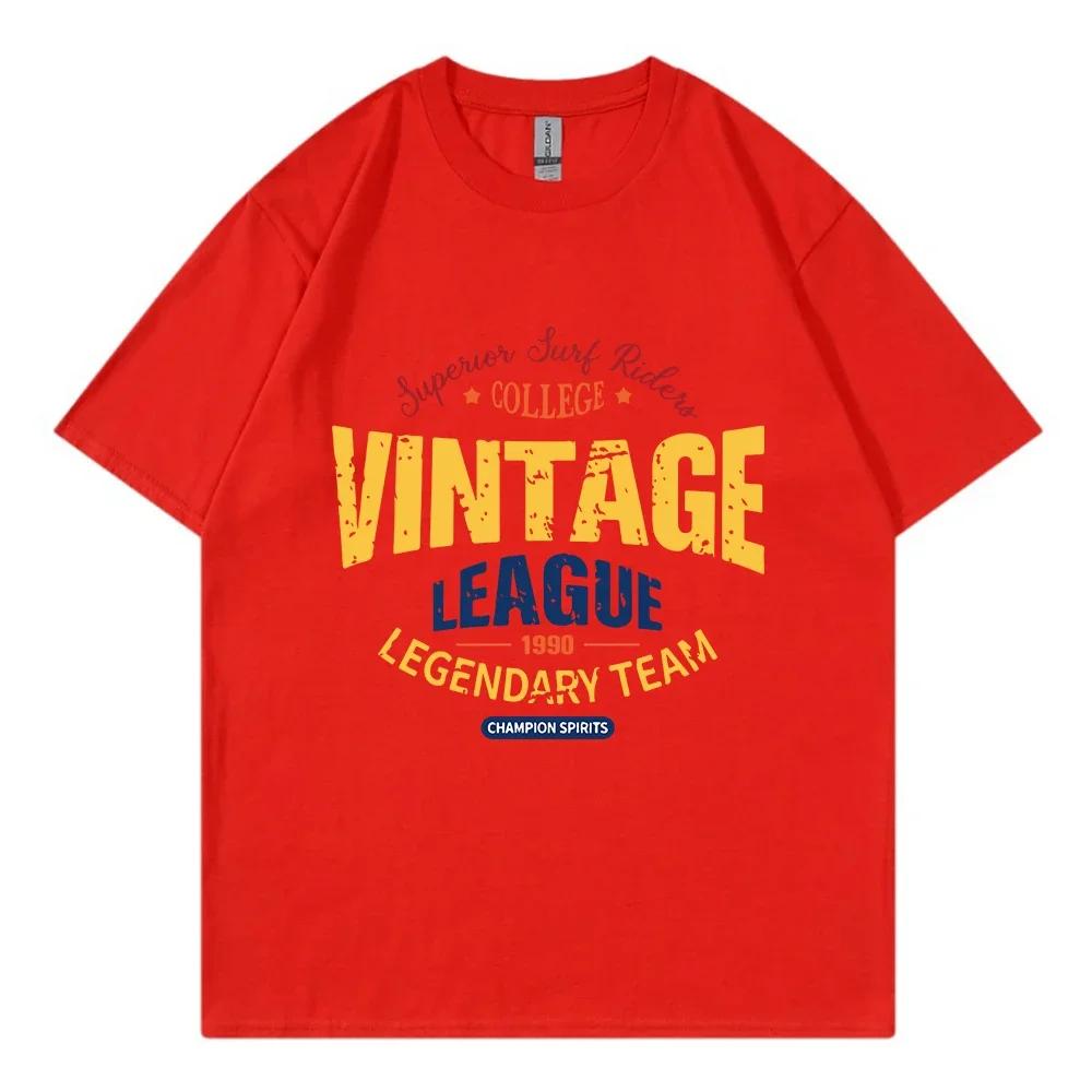 Summer Men's Retro Fashion Letter Print 100% Pure Cotton T-shirt, Loose and Breathable, Street Round-neck Short-sleeved Top