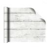 Classic White Gray Wood Paper Self-Adhesive Removable Wood Peel and Stick Wallpaper Decorative Stick for Living Room Decoration