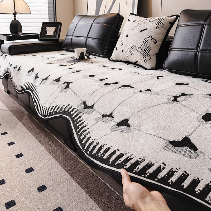 

Straight Three-Person Leather Sofa Cushion, Universal In All Seasons New Non-Slip Fixed One-Piece Sofa Cover Cover 90*90cm