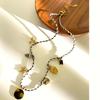 Summer Stainless Steel Necklace Sea Themed Starfish and Heart Charm Drop Oil Neckwear Enamel Jewelry Accessory
