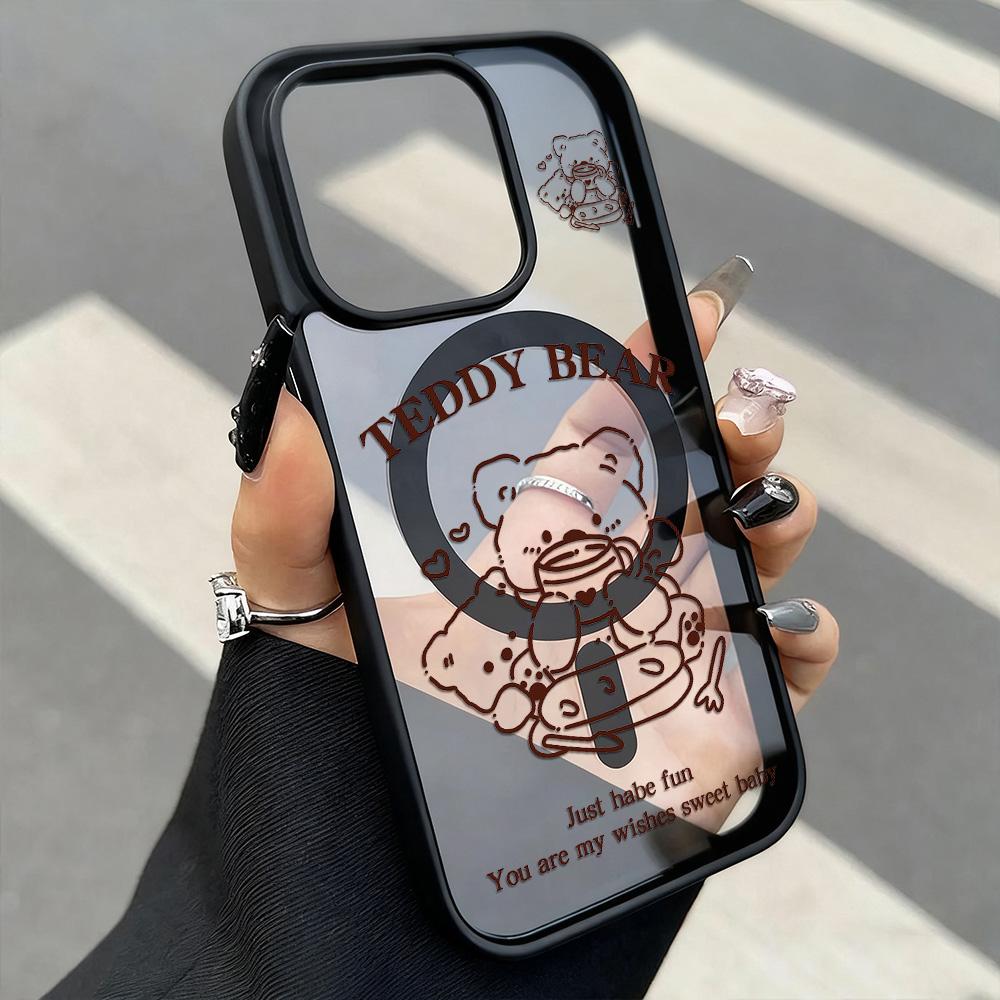 

Магнитный чехол для телефона для iPhone 11 12 17 14 15 Pro Max 15 14 16 Pro13 14 15 16 Противоударный чехол Магнитное кольцо Mag-Safe Задняя крышка iPhone 16 чёрный