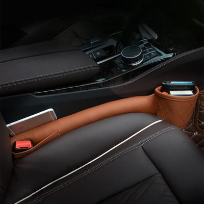 Multifuntion Car Seat Gap Filler Pockets Phone Card Holder Storage Box PU Soft Padding Auto Seats Leak Stop Pad